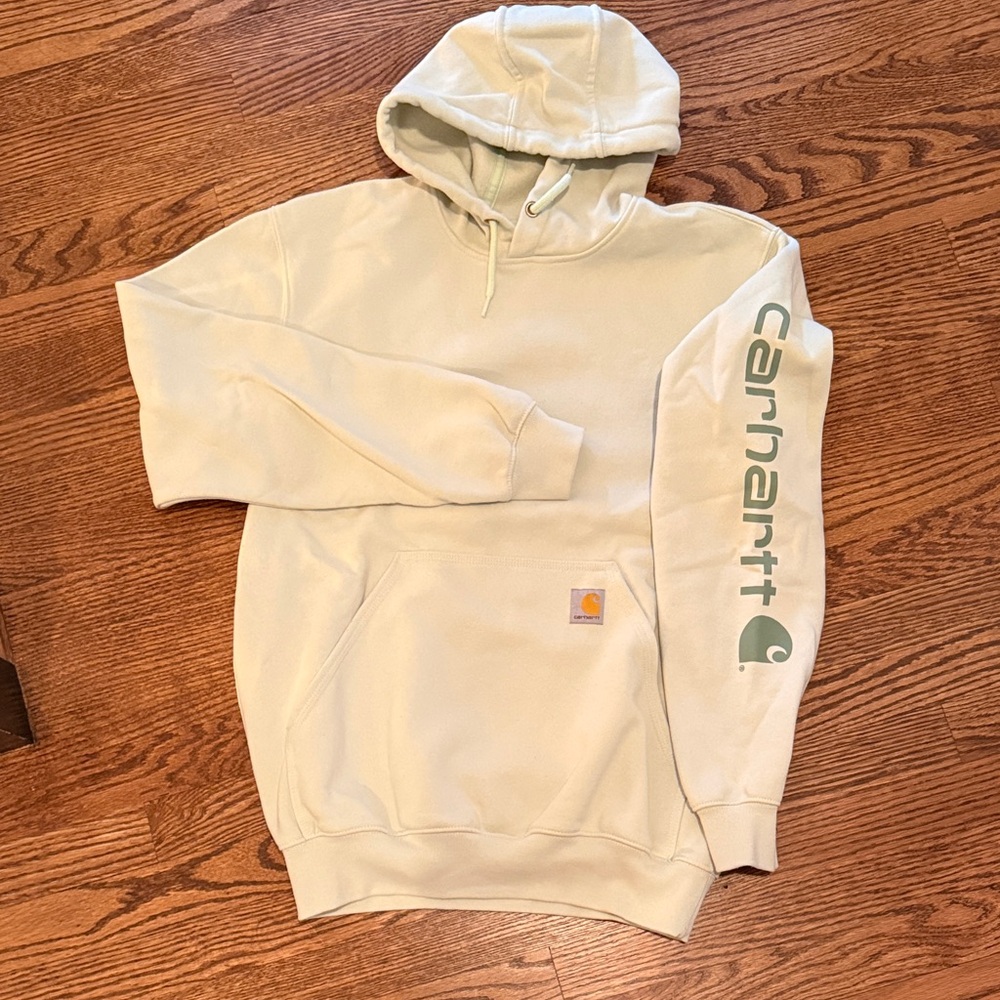 Carhartt Off-White Hoodie with Logo Sleeve